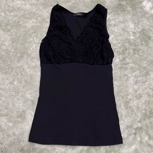 Vintage Y2K Arden B Black Lace Tank